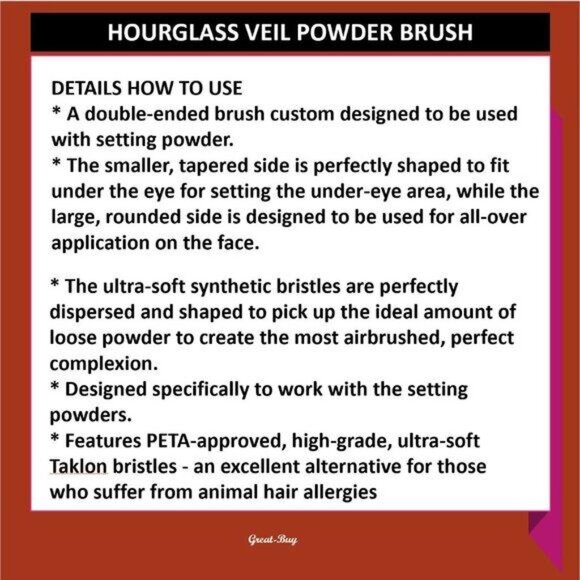 HOURGLASS VEIL FOUNDATION VEIL DOUBLE END POWDER BRUSH SET NIB - Picture 6 of 7